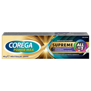 Крем для фиксации зубных протезов Корега Макс сила все в одном без вкуса 40 г