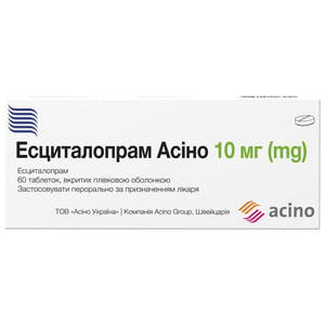 Есциталопрам Асіно табл. в/о 10мг №60