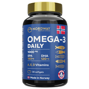 Омега-3 Дейлі Nordway Daily Omega-3 (Нордвей) капсули 1000 мг загальнозміцнюючої дії флакон 30 шт