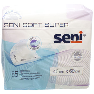 Пеленки гигиенические впитывающие SENI Soft Super (Сени Софт Супер) размер 40см х 60см 5 шт