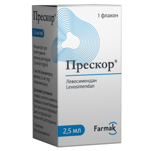 Прескор конц. д/р-ра д/инф. 2,5мг/мл фл. 2,5мл №1
