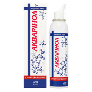 Спрей назальний Акварінол виріб медичний з хлоргексидином для промивання носу флакон з дозатором 200 мл