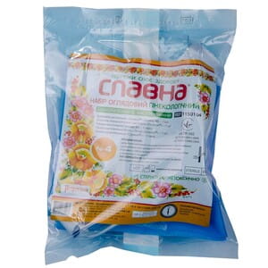 Набор гинекологический смотровой стерильный Славна №4 : зеркало вагинальное, шпатель, перчатки (пара), пеленка, бахилы