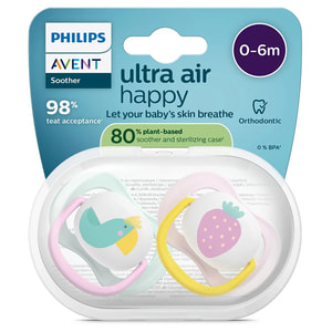 Пустушка силіконова AVENT (Авент) SCF 080/24 Ultra air від 0 до 6 місяців 2 шт