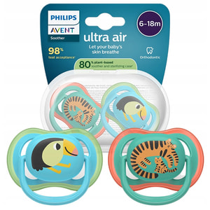 Пустушка силіконова AVENT (Авент) SCF 087/11 Ultra air від 6 до 18 місяців 2 шт