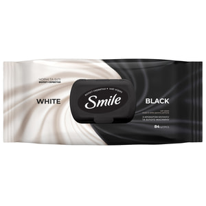 Салфетки влажные SMILE (Смайл) Черные и белые 84 шт
