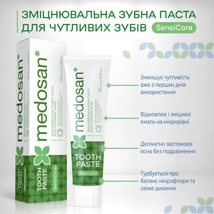 Зубна паста MEDOSAN (Медосан) SensiCare (Сенсікеа) зміцнююча для чутливих зубів 75 мл