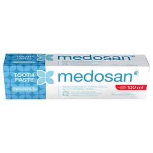 Зубная паста MEDOSAN (Медосан) SensiWhite (Сенсивайт) отбеливающая для чувствительных зубов 75 мл