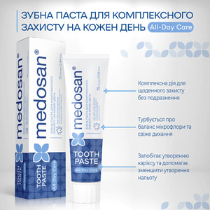 Зубна паста MEDOSAN (Медосан) All-Day Care для комплексного захисту на кожний день 75 мл