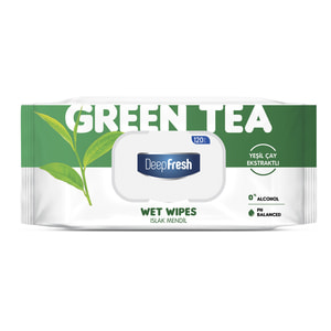 Салфетки влажные DEEP FRESH (Дип Фреш) Green Nature Olive Oil/Green Tea с клапаном 120 шт