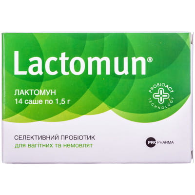Порошок для нормалізації мікрофлори кишечника Лактомун селективний пробіотик в саше 14 шт