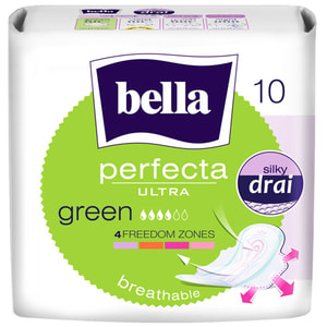 Прокладки гигиенические женские BELLA (Белла) Perfecta Green Ultra (Перфект грин ультра) 10 шт