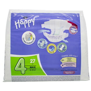 Подгузники для детей BELLA (Белла) Happy Baby Maxi 4 (Хеппи Беби макси) от 8 до 18 кг 27 шт