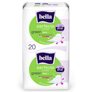 Прокладки гигиенические женские BELLA (Белла) Perfecta Ultra Green (Перфект ультра грин) 20 шт