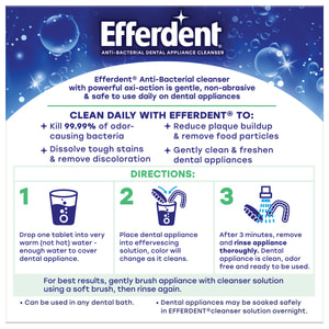 Антибактериальные таблетки для очищения зубных протезов и ортодонтических аппаратов EFFERDENT (Эффердент) Мятная свежесть и очищение 44 шт