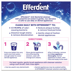 Антибактериальные таблетки для очищения зубных протезов и ортодонтических аппаратов EFFERDENT (Эффердент) Полная очистка 44 шт