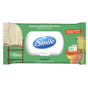 Бумага туалетная влажная SMILE (Смайл) Comfort 40 шт