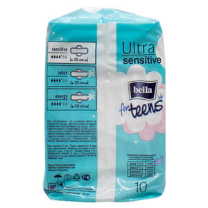 Прокладки гигиенические женские BELLA (Белла) For Teens Ultra Sensitive extra soft (фо тинс ультра сенсатив экстра софт) 10 шт