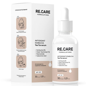 Сироватка для обличчя антиоксидантна RE.CARE (Рекейр) з камбучею Antioxidant Kombucha Tea-Tox Serum 30 мл