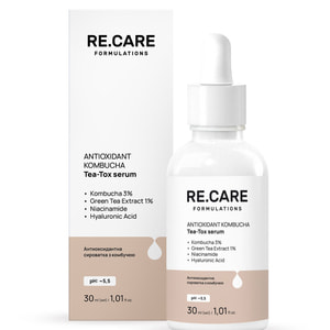 Сироватка для обличчя антиоксидантна RE.CARE (Рекейр) з камбучею Antioxidant Kombucha Tea-Tox Serum 30 мл