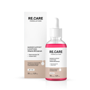 Сироватка для підтримки бар'єру обличчя та заспокоєння шкіри RE.CARE (Рекейр) з вітаміном В12 Barrier Support & Soothing Vitamin B12 30 мл