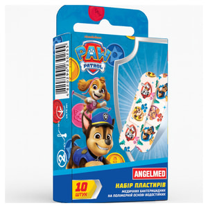 Пластир бактерицидний Angelmed (АнгелМед) набір Дитячий на полімерній основі водостійкий розмір 19мм х 72мм 10 шт