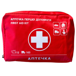 Аптечка медицинская автомобильная-1 согласно ТУ (02-002-М) для оказания первой домедицинской помощи в легковых и грузовых авто мягкий футляр Poputchik