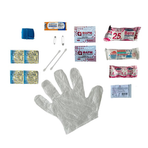 Аптечка медицинская транспортная для оказания первой медицинской помощи в легковых и грузовых автомобилях согласноТУ (50-003-П) новый футляр Poputchik