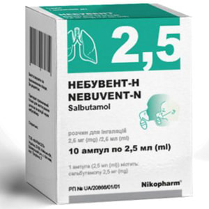 Небувент-Н р-р д/инг. 2,5мг/2,5мл амп. 2,5мл №10