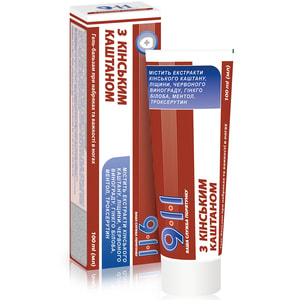 Гель-бальзам для ніг 911 Кінський каштан косметичний, охолоджуючий 100 мл