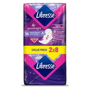 Прокладки гигиенические женские LIBRESSE (Либресс) Maxi Goodnight (Макси гуднайт) 16 шт