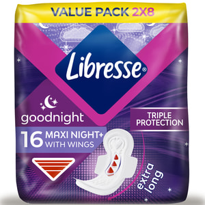 Прокладки гигиенические женские LIBRESSE (Либресс) Maxi Goodnight (Макси гуднайт) 16 шт
