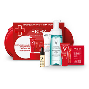 Набор VICHY (Виши) Лифтактив Коллаген Специалист 16 2026 Средство для очищения кожи + сыворотка + крем для зоны вокруг глаз + крем для лица + флюид
