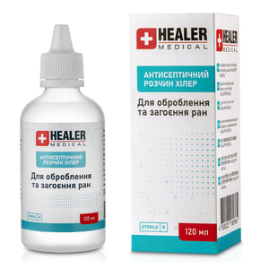 Розчин антисептичний для оброблення та загоєння ран HEALER  (Хілер) стерильний 120 мл
