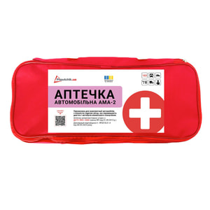 Аптечка медицинская автомобильная АМА-2 для укомплектования автомобилей, микроавтобусов по ДСТУ 3961-2000 (02-077-М) мягкий футляр Poputchik