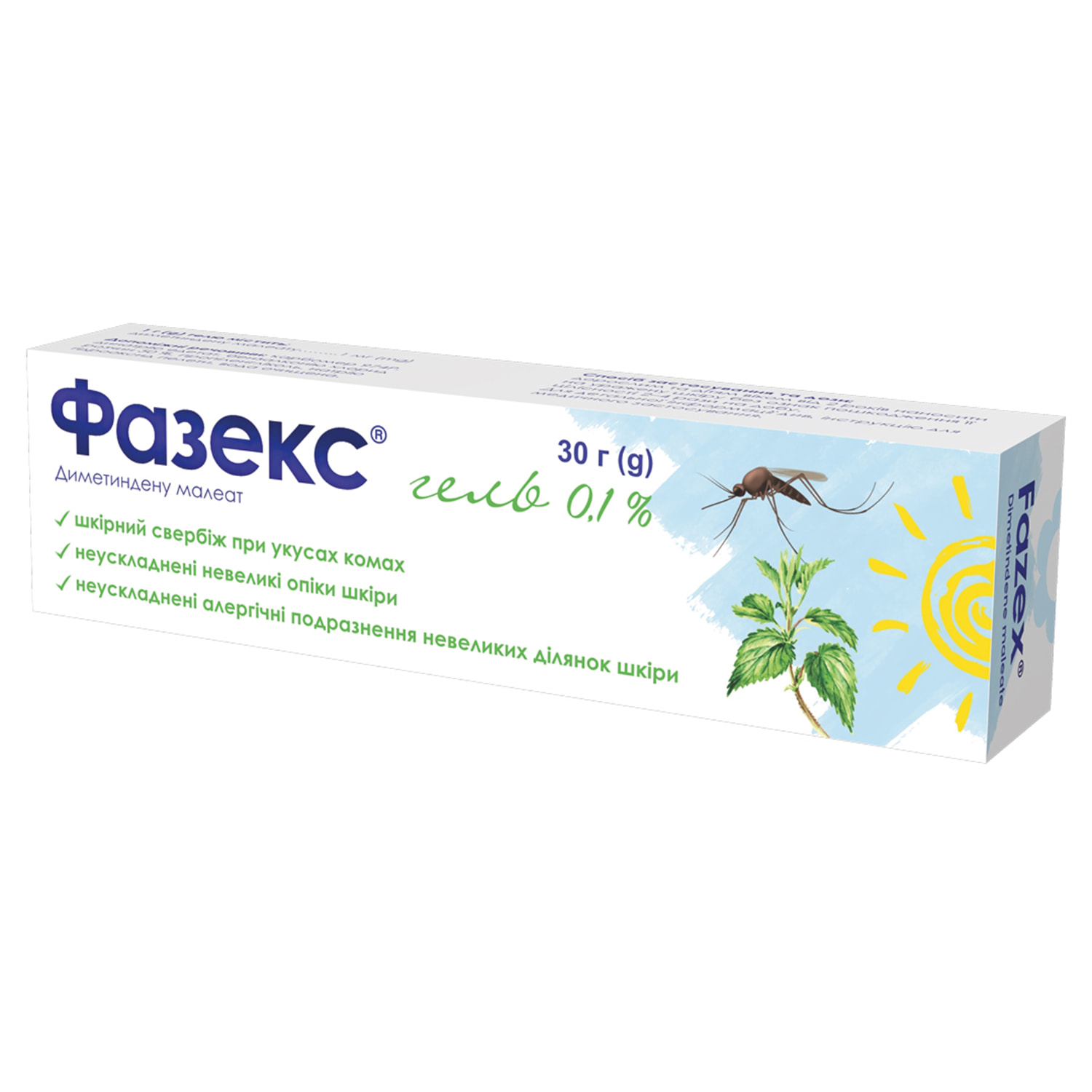 フェイスクリーム ukakk Фазекс гель 0,1% туба 30г (8904220125838), производитель - Кусум