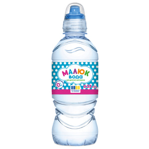 Вода питна бутильована Малюк для дитячого харчування в пляшках спорт-лок 0,33 л