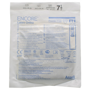 Перчатки хирургические стерильные латексные Encore Ortho (Энкор Орто) ортопедические без пудры размер 7,5 1 пара
