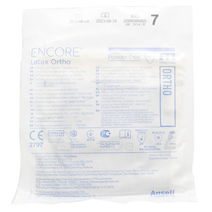 Перчатки хирургические стерильные латексные Encore Ortho (Энкор Орто) ортопедические без пудры размер 7 1 пара