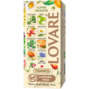 Бленд чая трав'яного LOVARE (Ловаре) Alpine Meadow з плодами та квітами в фільтр-пакетах по 1,5 г 24 шт