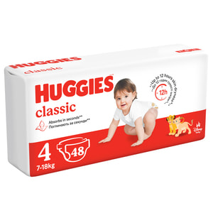 Подгузники для детей HUGGIES (Хаггис) Classic (Классик) 4 от 7 до 18 кг 48 шт