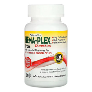 Витаминно-минеральный комплекс с ягодным вкусом NATURES PLUS (Натурес плюс) Hema-Plex смесь ягод таблетки жевательные 60 шт
