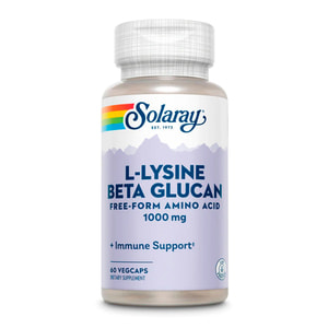 Лизин и бета-глюкан SOLARAY (Солорай) L-Lysine & Beta Glucan 1000 мг капсулы флакон 60 шт