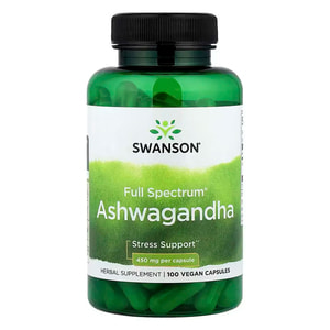 Ашвагандха корень SWANSON (Свенсон) Ashwagandha 450 мг капсулы флакон 100 шт