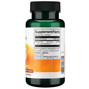Витамин Д3 SWANSON (Свенсон) Vitamin D-3 5000 МЕ (125 мкг) высокоэффективный капсулы 250 шт