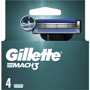Кассеты сменные для бритья GILLETTE Mach 3 (Жиллет мак 3 три) 4 шт