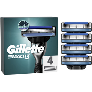 Кассеты сменные для бритья GILLETTE Mach 3 (Жиллет мак 3 три) 4 шт