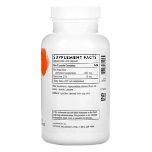 Рис дріжджовий червоний з коензимом THORNE RESEARCH (Торн Ресерч) Red Yeast Rice + CoQ10 капсули 120 шт