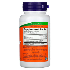 Конюшина червона NOW (Нау) Red Clover 375 мг капсули 100 шт