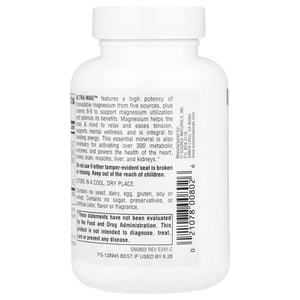 Ультра-маг SOURCE NATURALS (Сорс Нейчералс) Ultra-Mag для підтримки нервової системи, покращення енергетичного обміну таблетки флакон 60 шт